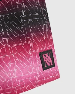 Mini Boys Pink Ombre Monogram Swim Shorts