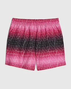 Mini Boys Pink Ombre Monogram Swim Shorts