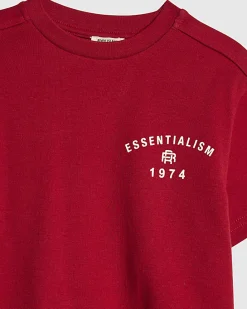 Mini Boys Red Essentialism T-Shirt Set