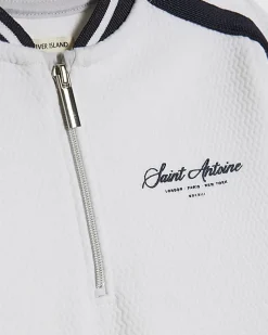 Mini Boys White Baseball Polo Shirt Set