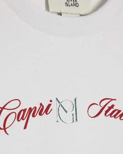 Mini Boys White Boat T-Shirt