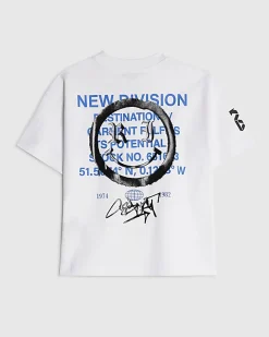 Mini Boys White Grafitti Smile T-Shirt