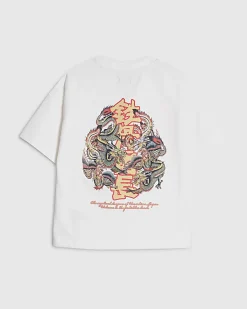 Mini Boys White Japanese Dragon T-Shirt