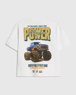 Mini Boys White Monster Truck T-Shirt
