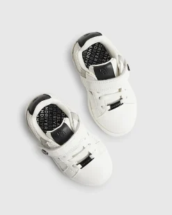 Mini Boys White RI Embossed Trainers