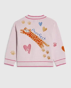 Mini Girls Abbie Rosie Pink Tiger Cardigan