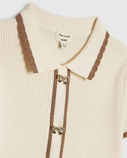 Mini Girls Beige Suede Skirt Set