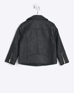 Mini Girls Black Biker Jacket