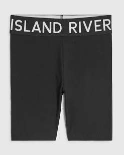 Mini Girls Black RI Waistband Cycle Shorts
