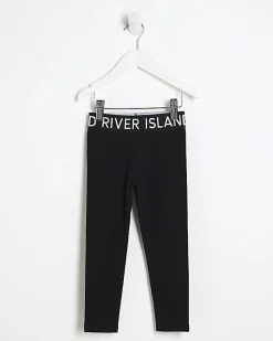 Mini Girls Black RI Waistband Leggings