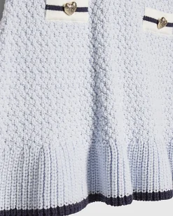 Mini Girls Blue Boucle Dress