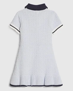 Mini Girls Blue Boucle Dress