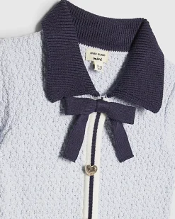 Mini Girls Blue Boucle Dress