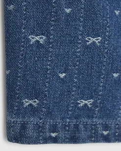 Mini Girls Blue Bow Barrel Jeans