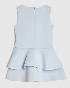 Mini Girls Blue Bow Frill Dress