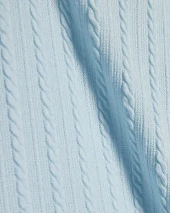 Mini Girls Blue Cable Knitted T-Shirt Set
