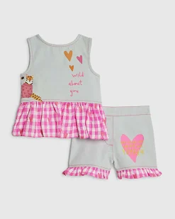 Mini Girls Blue Denim Hybrid Tiger Set