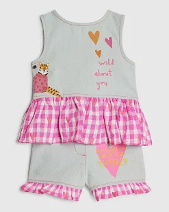 Mini Girls Blue Denim Hybrid Tiger Set