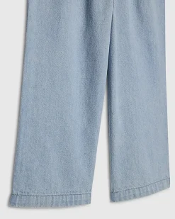 Mini Girls Blue Stripe Top And Jeans Set