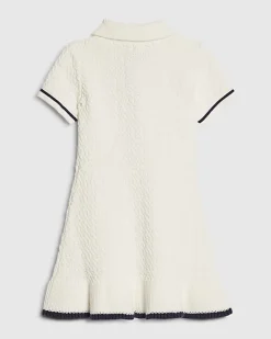 Mini Girls Cream Boucle Dress