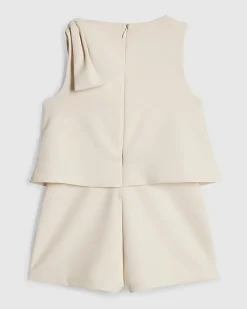 Mini Girls Cream Bow Playsuit