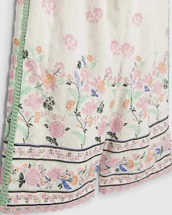 Mini Girls Cream Cotton Top and Trouser Set