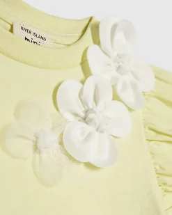 Mini Girls Green Frill Sleeve T-Shirt Set
