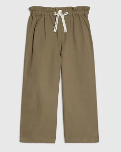 Mini Girls Khaki Wide Leg Jeans
