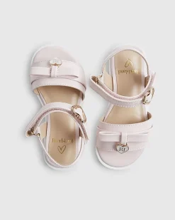Mini Girls Pink Bow Sandals