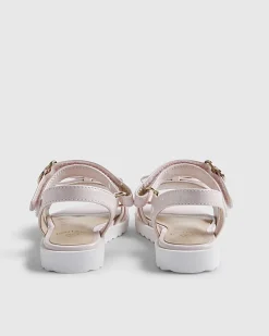 Mini Girls Pink Bow Sandals