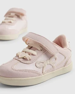 Mini Girls Pink Bow Trainers