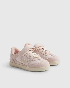 Mini Girls Pink Bow Trainers