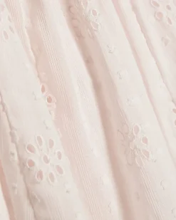 Mini Girls Pink Broderie Rosette Dress