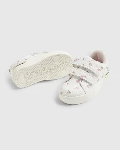 Mini Girls Pink Ditsy Rose Bud Trainers