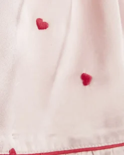 Mini Girls Pink Heart Satin Pyjamas