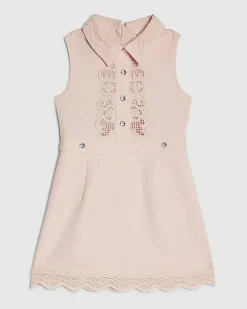 Mini Girls Pink Lace Collar Dress