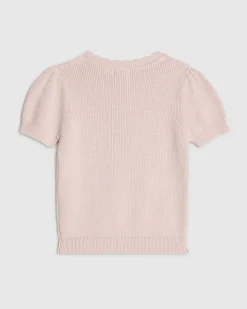 Mini Girls Pink Ladybird Knitted T-Shirt