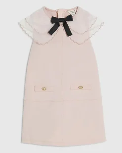 Mini Girls Pink Organza Collar Dress