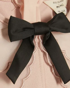 Mini Girls Pink Organza Collar Dress