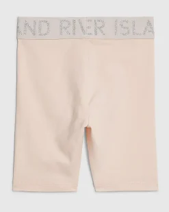 Mini Girls Pink RI Waistband Cycling Shorts