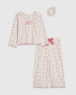 Mini Girls Pink Rosebud Pyjamas Set