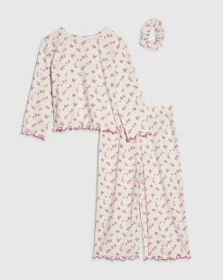 Mini Girls Pink Rosebud Pyjamas Set