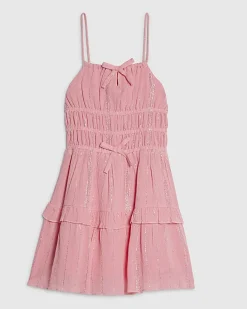 Mini Girls Pink Tiered Dress