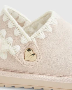 Mini Girls Pink Whipstitch Strap Slippers