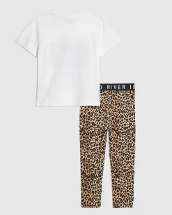Mini Girls White 1994 Bear T-Shirt Set