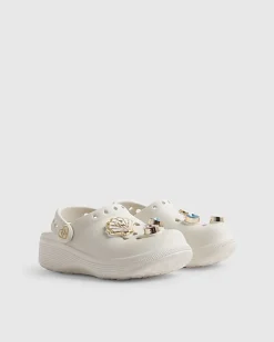 Mini Girls White Shell Clogs