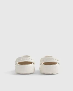 Mini Girls White Shell Clogs