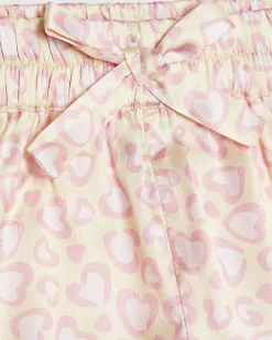 Mini Girls Yellow Leopard Satin Pyjama's Set