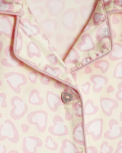 Mini Girls Yellow Leopard Satin Pyjama's Set