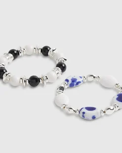 Multi Colour 2 Pack Stretch Bracelets